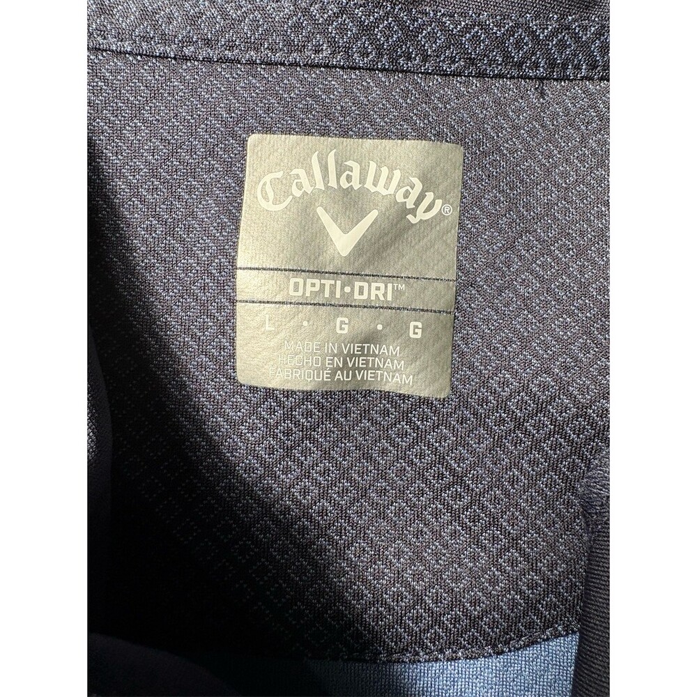 Callaway Womens Polo Shirt Size L Navy Blue Geometric Huntington Ingalls - Picture 7 of 8